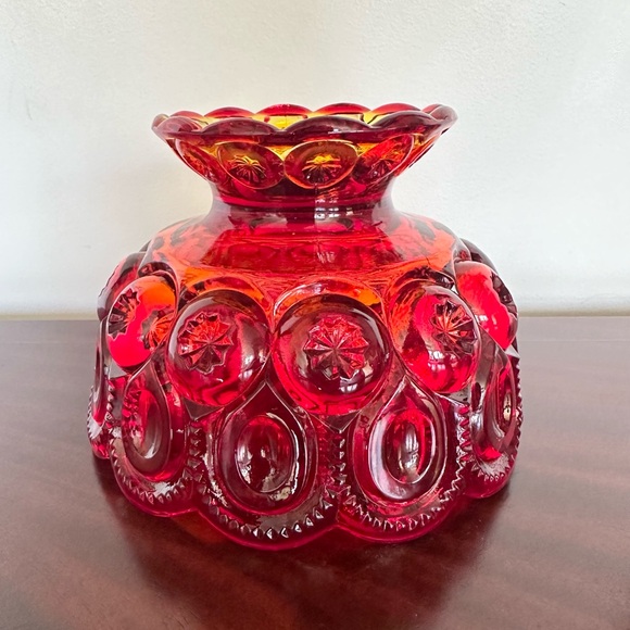 Amberina L.E. Smith Moon and Star Candy Trinket Dish Mid Century Art Glass - Picture 4 of 7